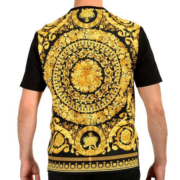 Versace Men's Barocco Pride Print Multi-Color Short Sleeve T-Shirt US 5XL IT 62 - Picture 3 of 6